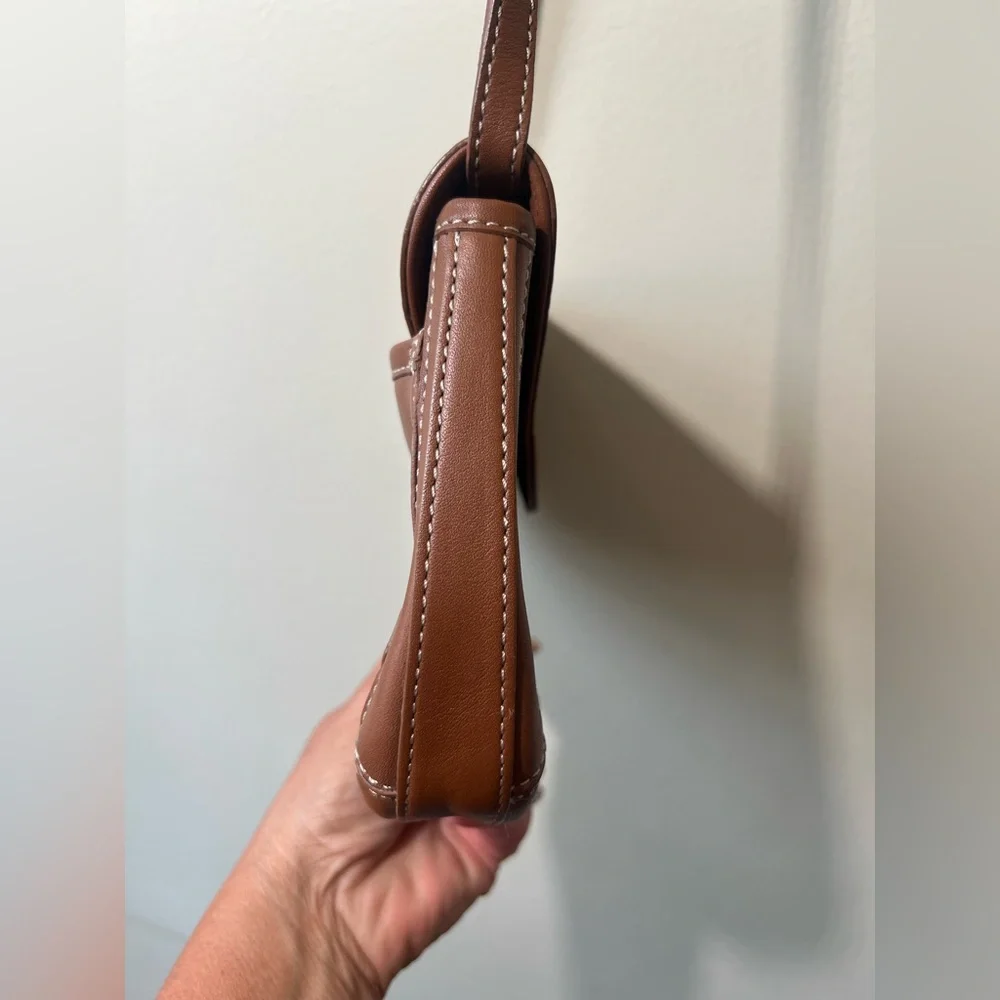 Bandolino Crossbody Camel Leather Shoulder Bag Convertible Clutch‎ Purse New